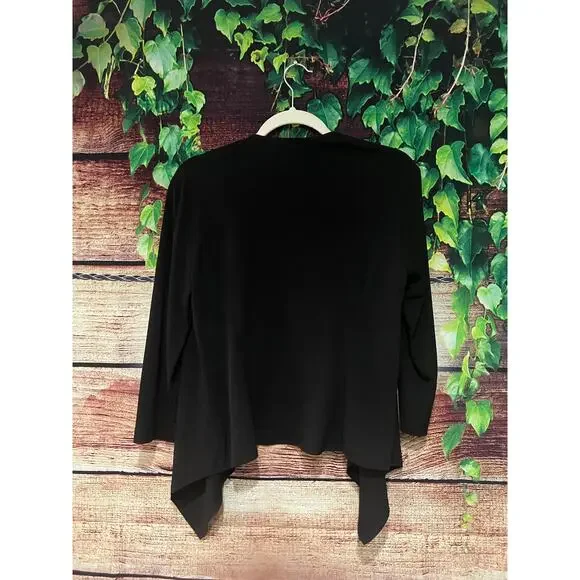 Connected Apparel 3/4 Sleeve Sweater Cardigan Black Business Casual Womens S EUC - Picture 4 of 4